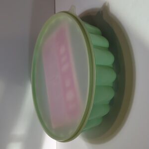 Tupperware Jel Ring Mold 3 pc Set 1978 Mint Green Ice Ring Jello Mold